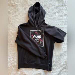 Vans Black Hoodie with Floral Graphic